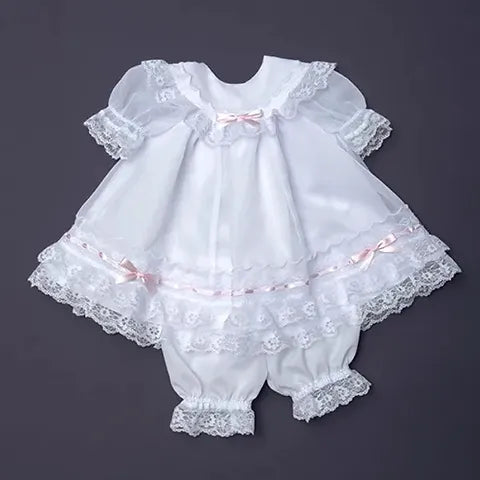 Baptism Dress - Pink Bows - Nel's Babies & Kiddies