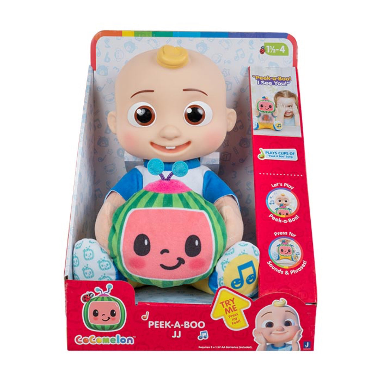 Cocomelon JJ Peek a Boo Feature Plush Nel's Babies & Kiddies