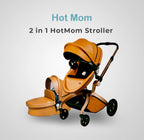 2 in 1 Leather Hot Mom Cocoon Stroller & Carry Cot Black