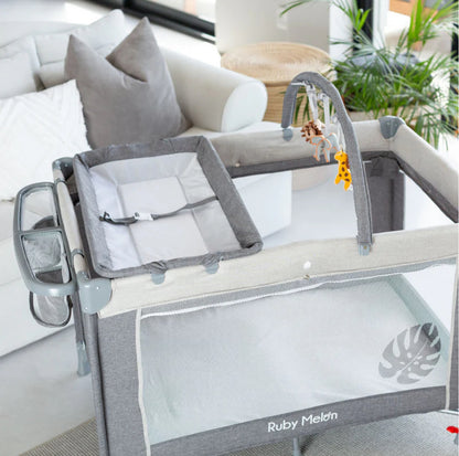 5 in 1 Belle Camp Cot - Slate - Nel's Babies & Kiddies