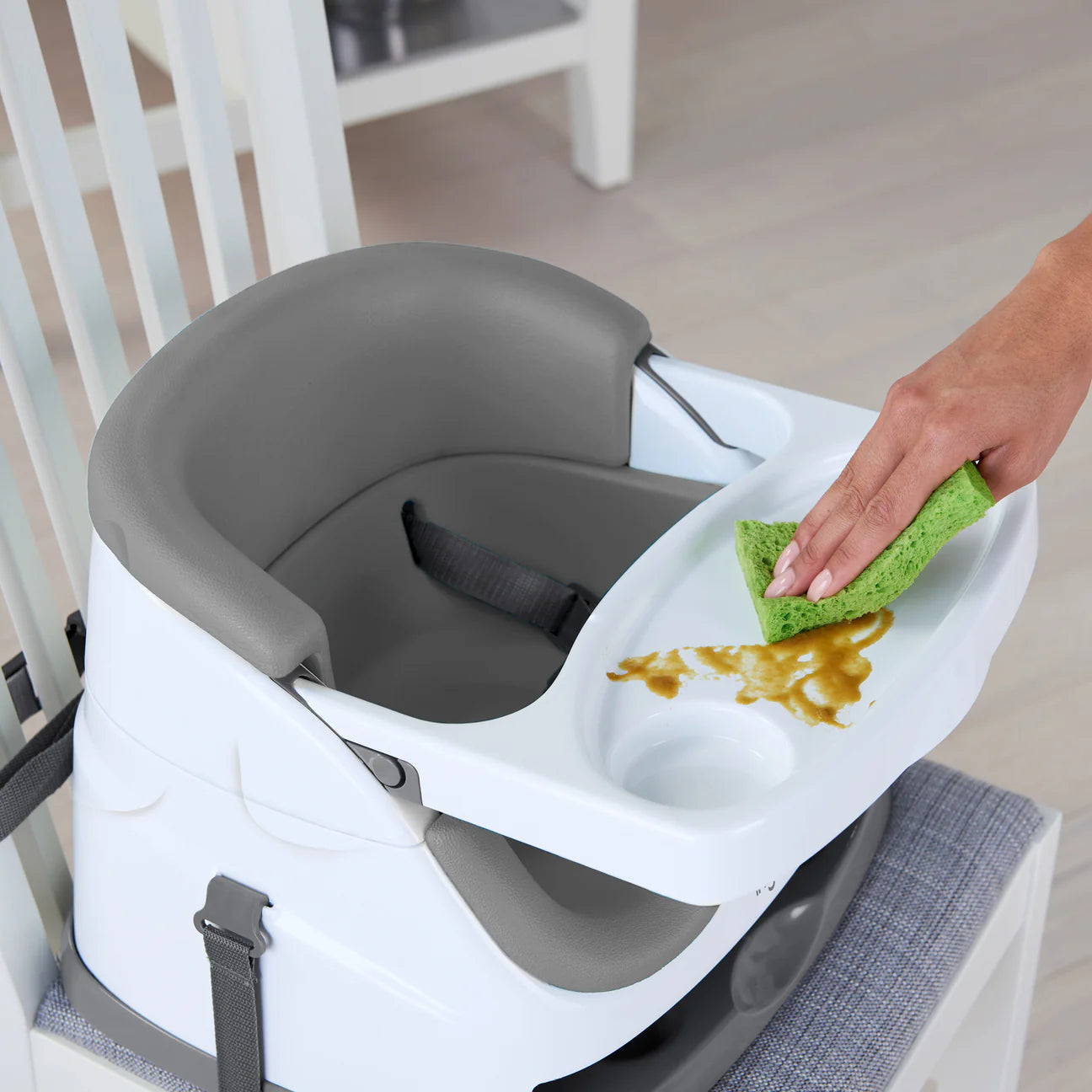 Ingenuity Baby Base 2-in-1 Booster Feeding and Floor Seat, Slate