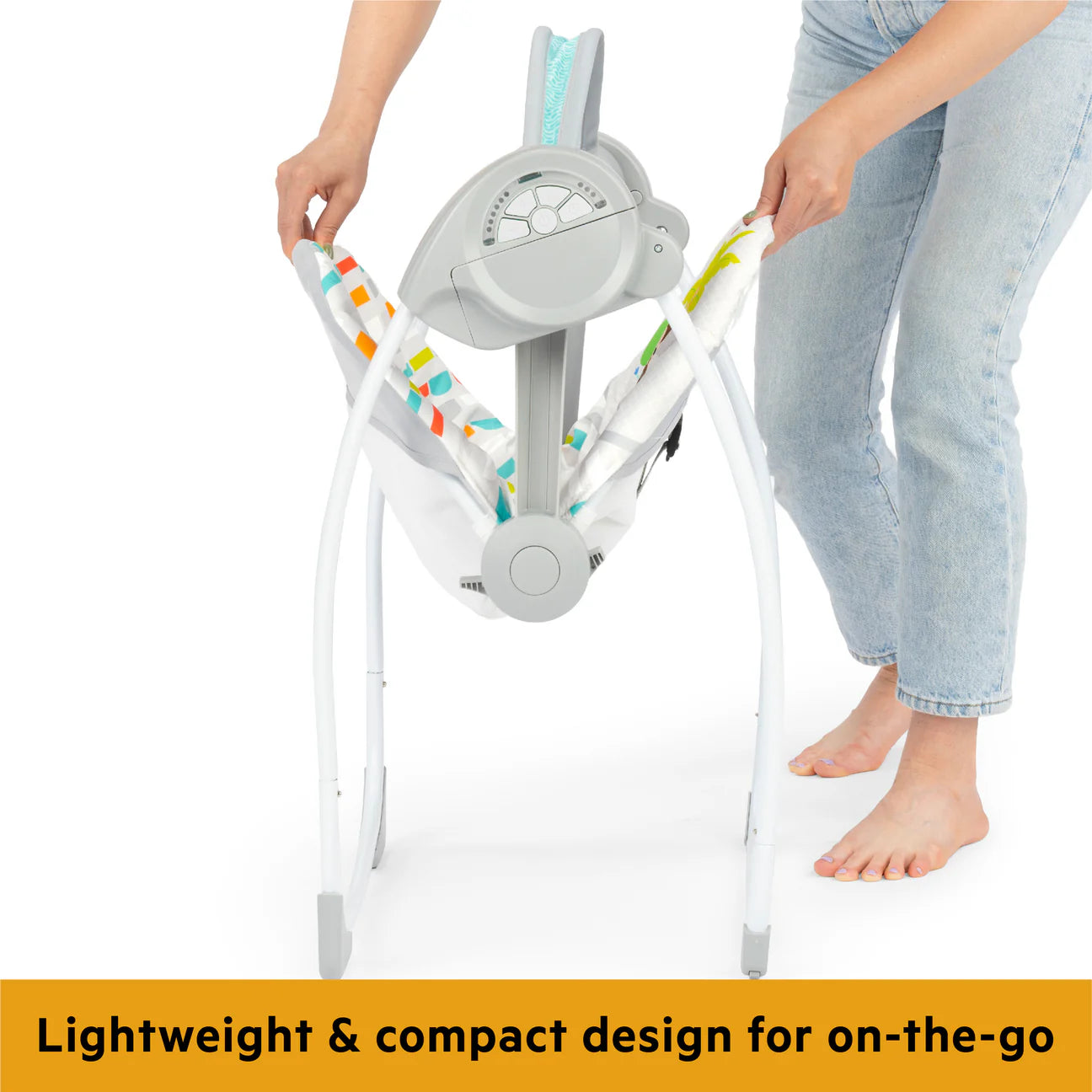 Bright Starts Playful Paradise Portable Compact Baby Swing, Unisex