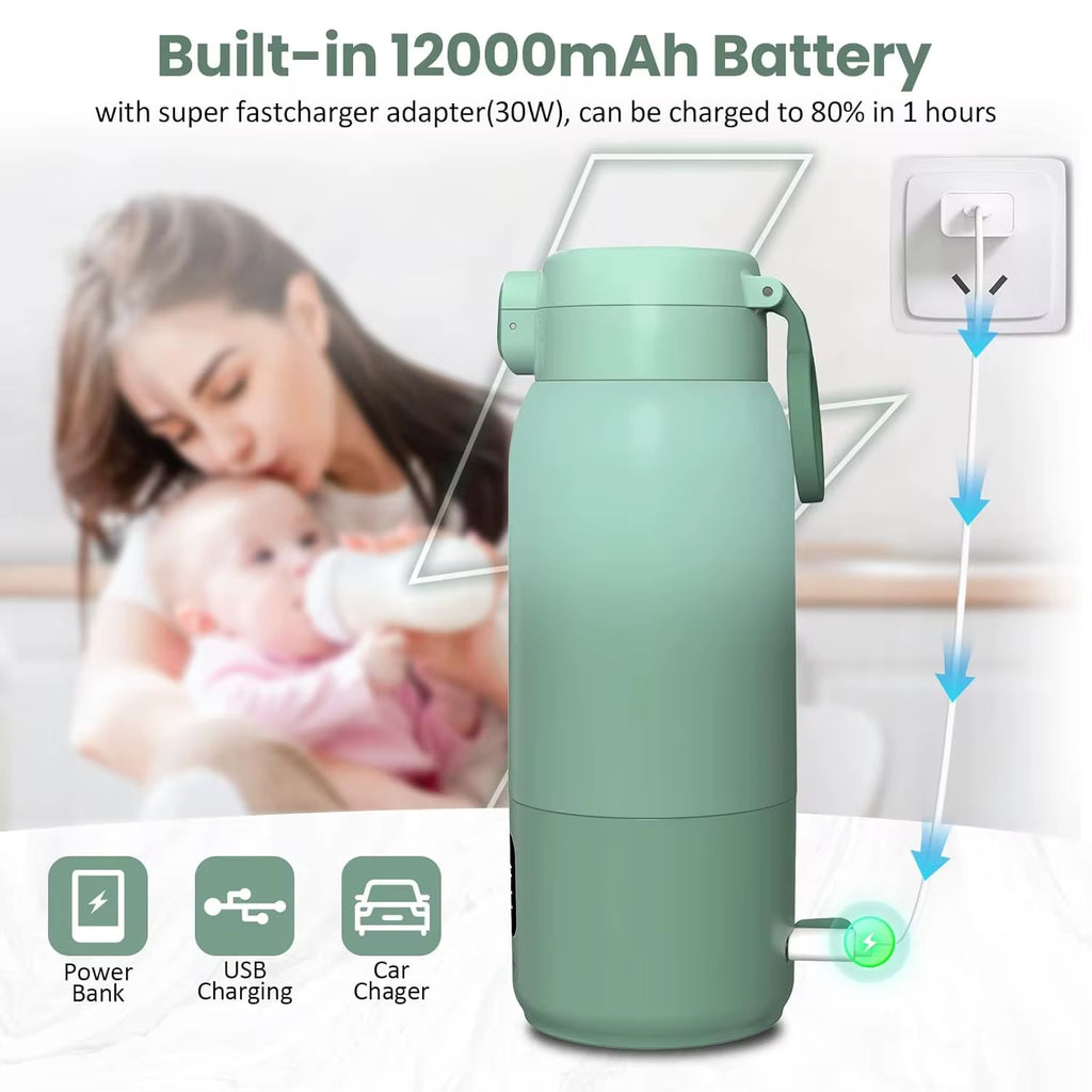 Portable Water and Milk Warmer - Warms up water & milk at perfect temperature on the go.