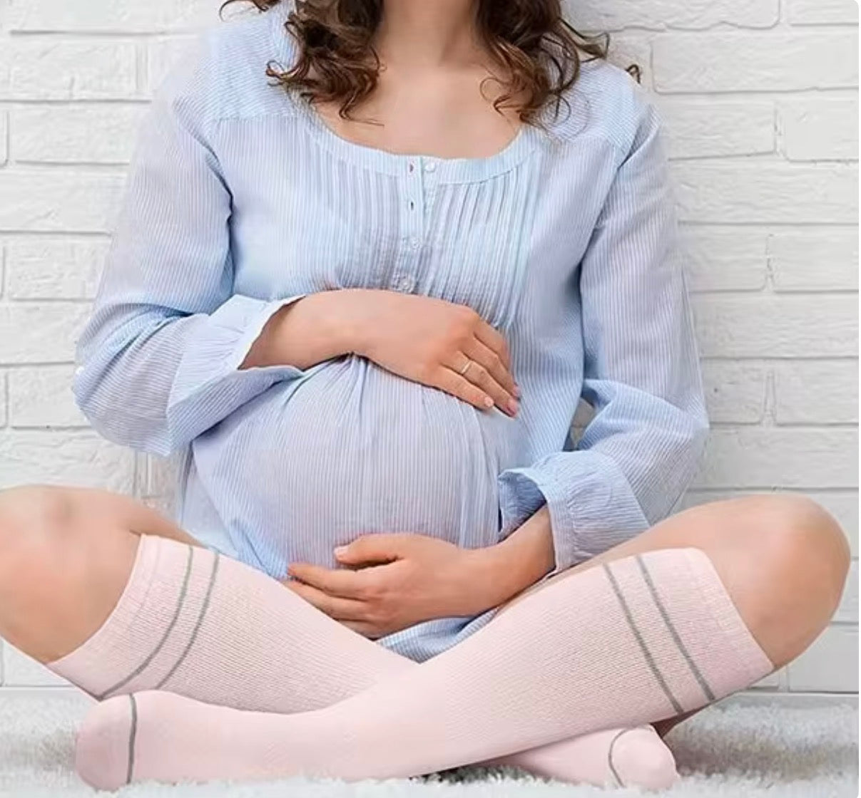 Pregnancy Compression Socks (3 Pairs) - Helps prevent & reduce leg swelling by improving blood circulation in the legs