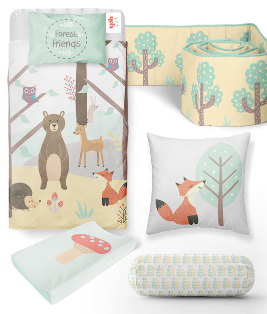 6 Piece Forest Friends Baby Bedding