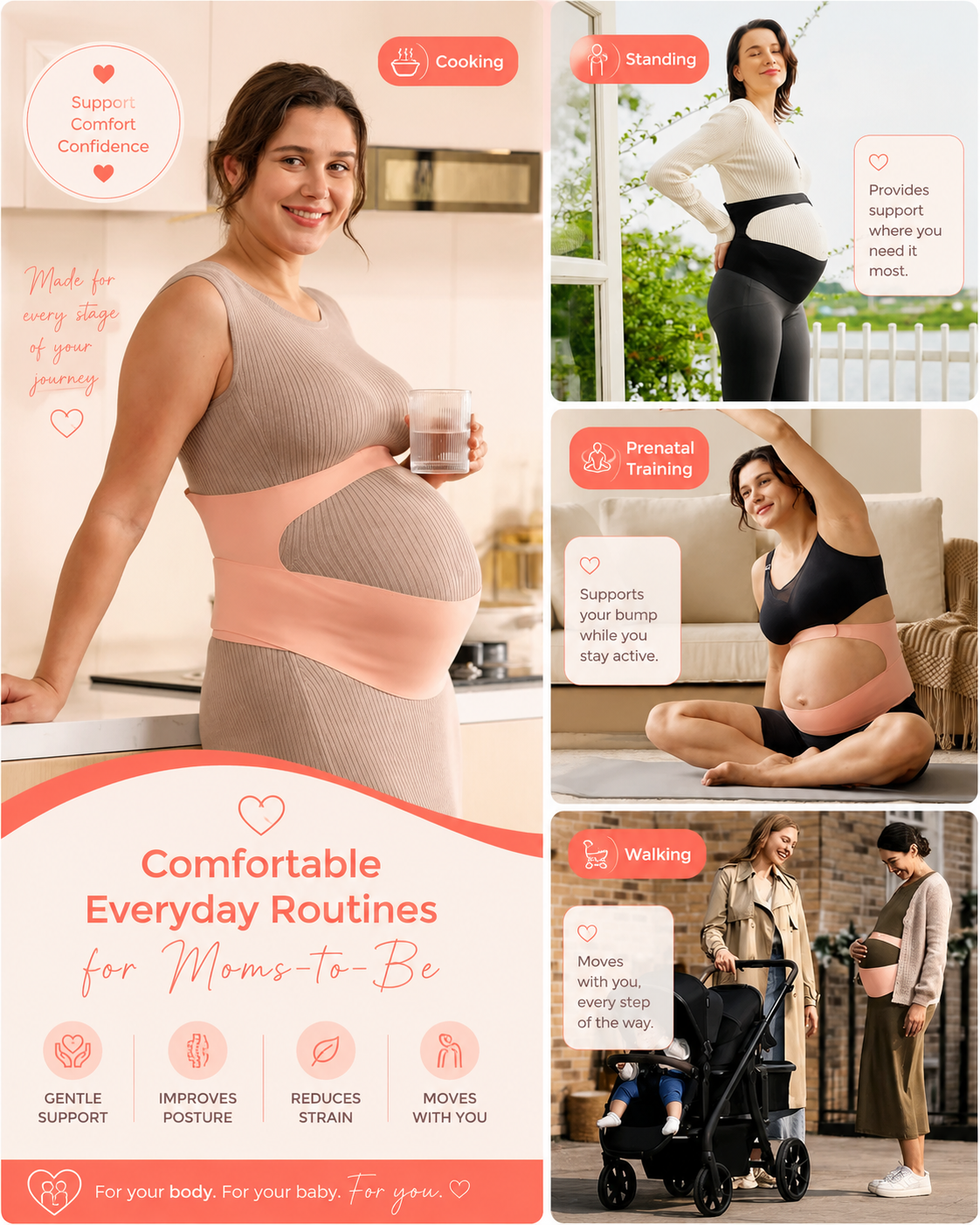 Adjustable Maternity Healthcare Prenatal Abdominal Wrap - Pregnancy Support Belly Band