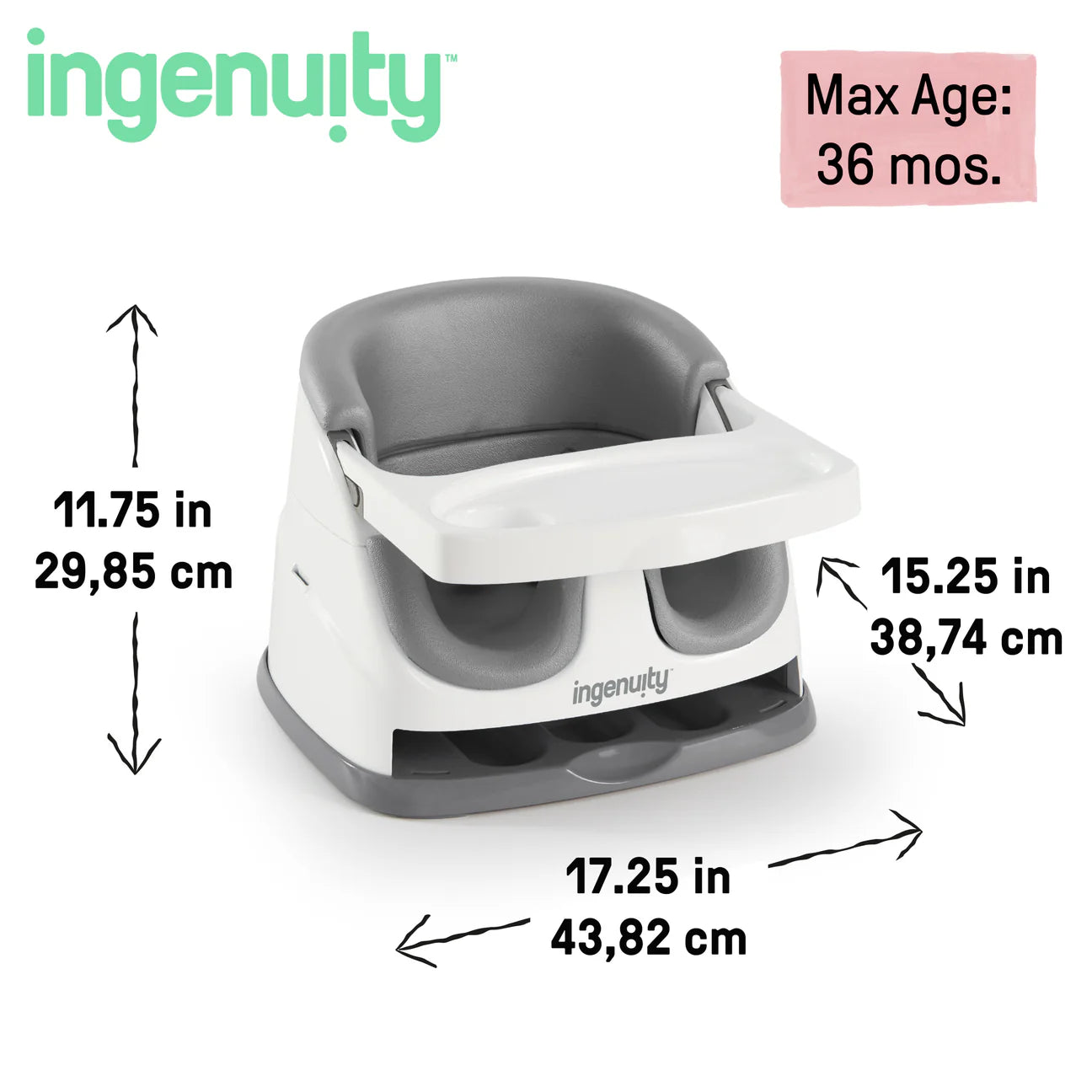 Ingenuity Baby Base 2-in-1 Booster Feeding and Floor Seat