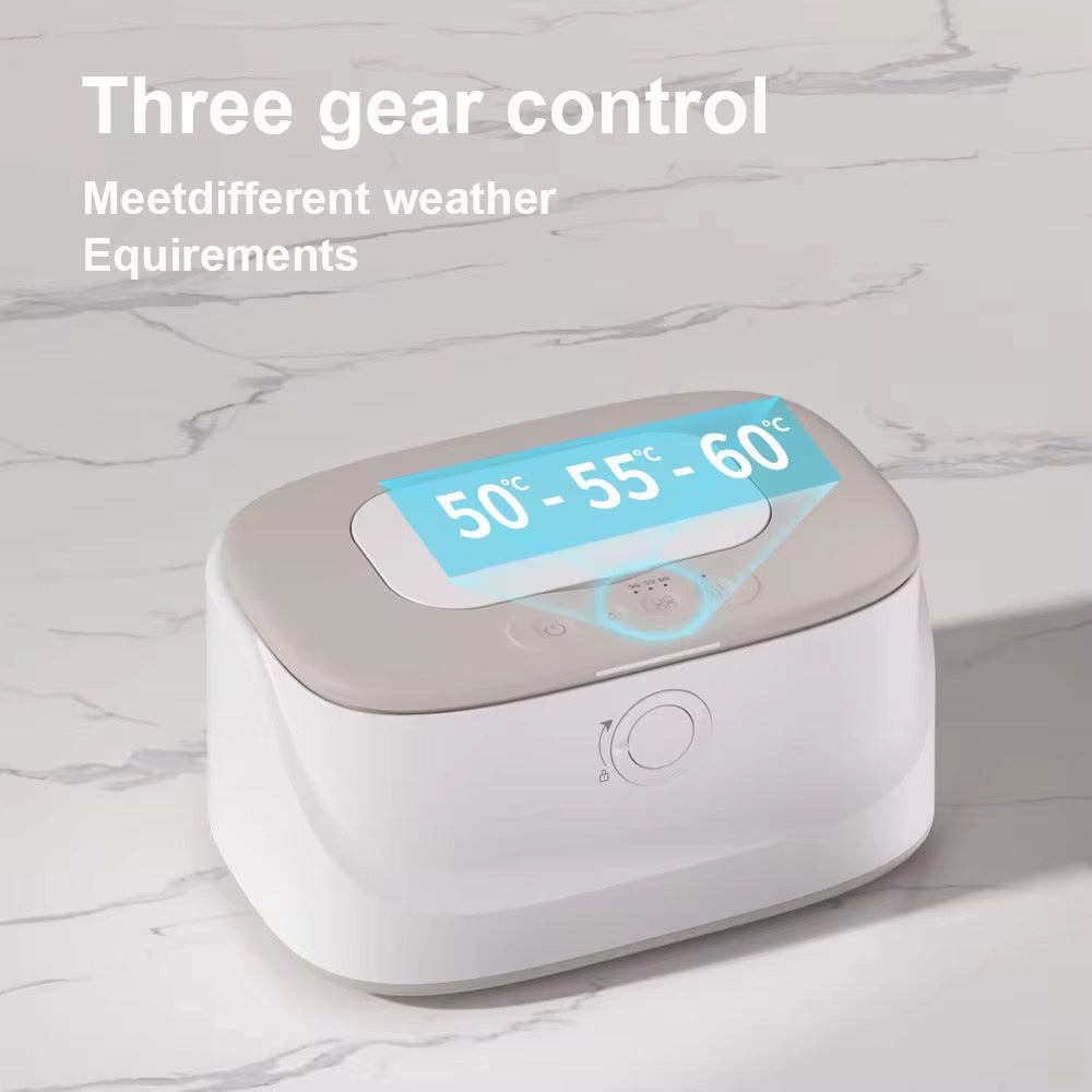 Portable USB Rechargeable Baby Wipes Warmer with Adjustable Temperature for Travel, Car & Home Use, Smart Wipes Warmer