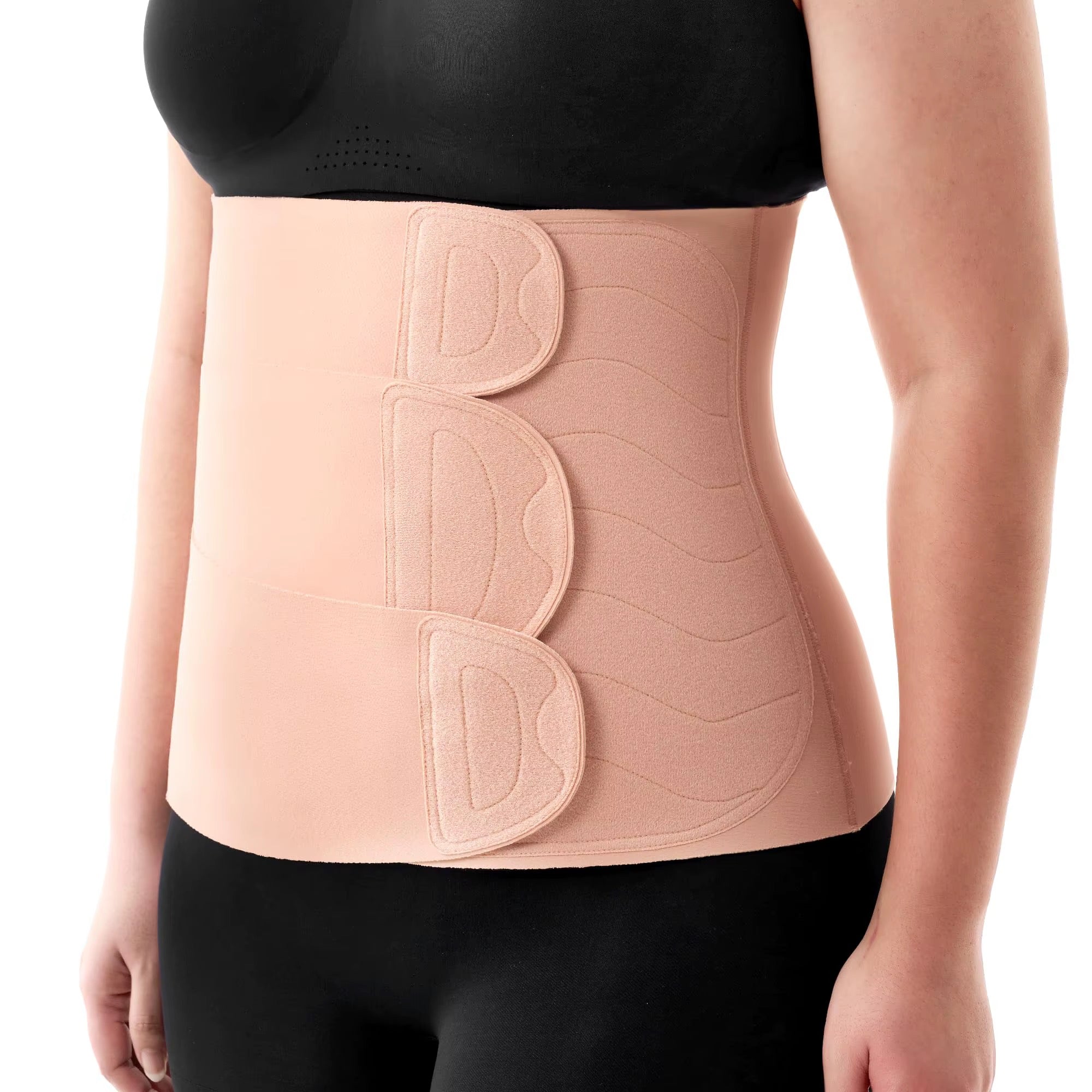Postpartum Belly Band with 3D Lifting & Ergonest Back Support, Abdominal Binder Post C-Section for Recovery Mom