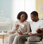 Comfortable Manual Breast Pump with Bottle & Teat - White