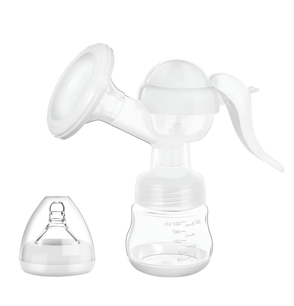 Comfortable Manual Breast Pump with Bottle & Teat - White