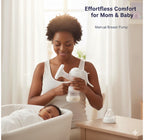 Comfortable Manual Breast Pump with Bottle & Teat - White