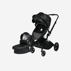 2 in 1 Leather Hot Mom Cocoon Stroller & Carry Cot Black