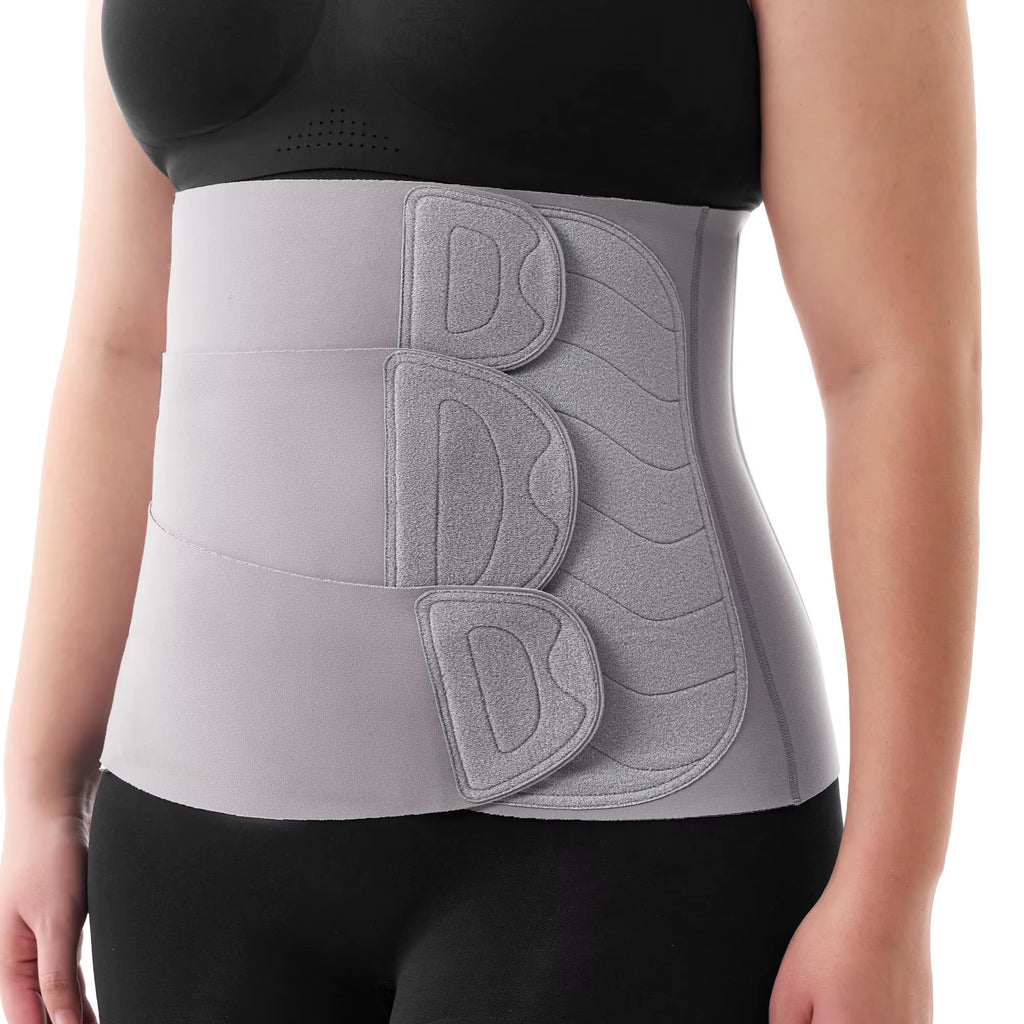 Postpartum Belly Band with 3D Lifting & Ergonest Back Support, Abdominal Binder Post C-Section for Recovery Mom