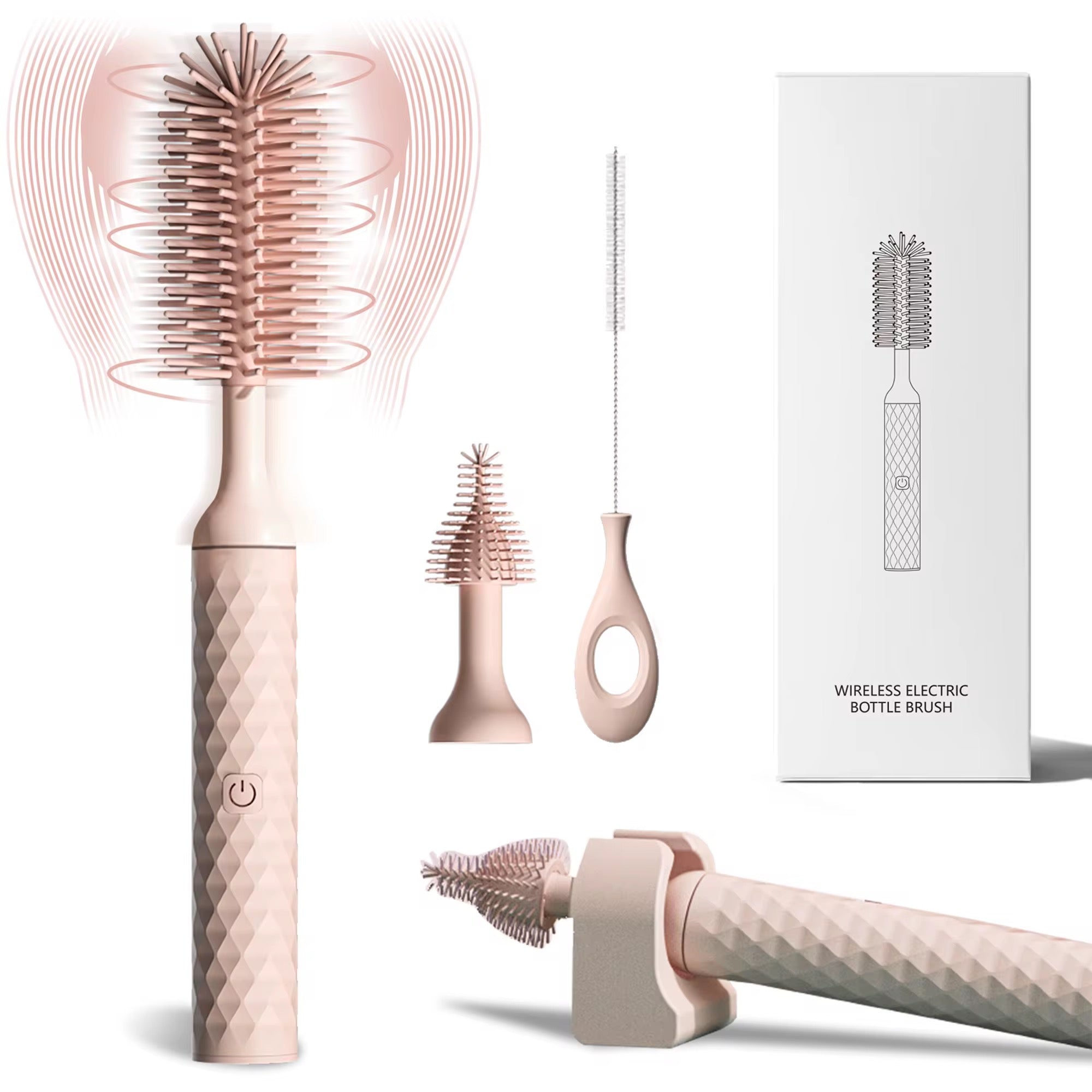 Portable 3-in-1 Electric Silicone Bottle Brush