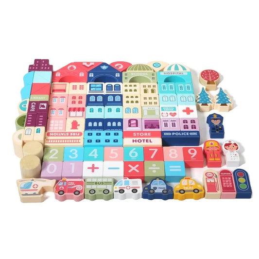 100pcs Urban Street Scene Blocks for Recognizing Scenes