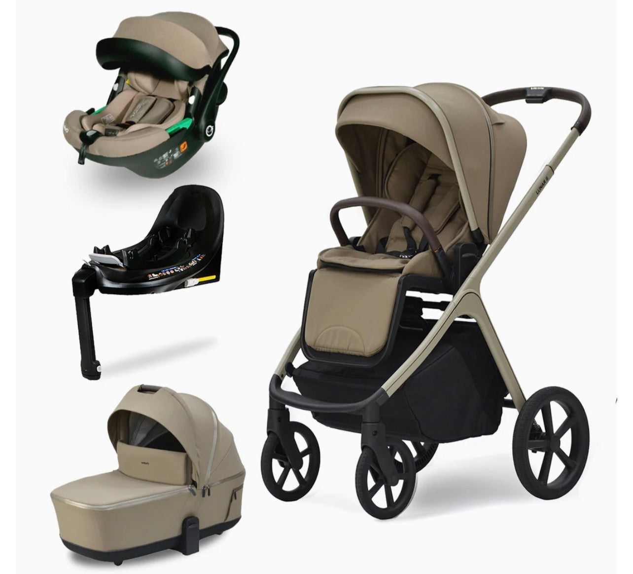 Lunar II Stroller, Carry Cot, Car Seat & Isofix Base  Nel's Babies & Kiddies