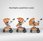 2 in 1 Leather Hot Mom Cocoon Stroller & Carry Cot Black