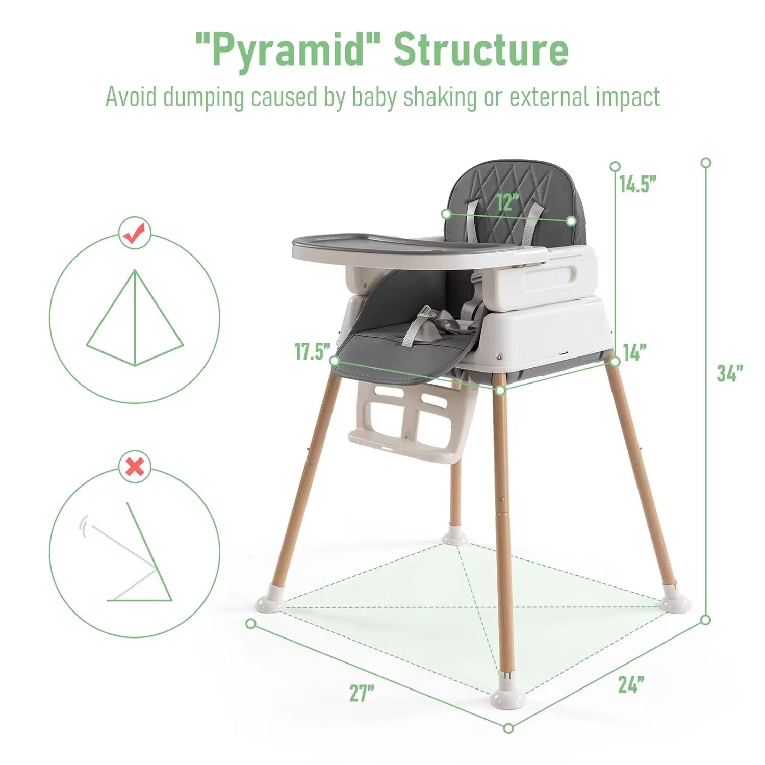 7 in 1 Plastic Multi Function Baby Feeding Chair