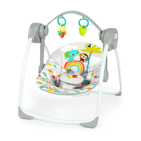 Bright Starts Playful Paradise Portable Compact Baby Swing, Unisex