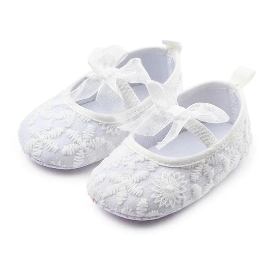 Baby Girl Lace Pumps with Bow