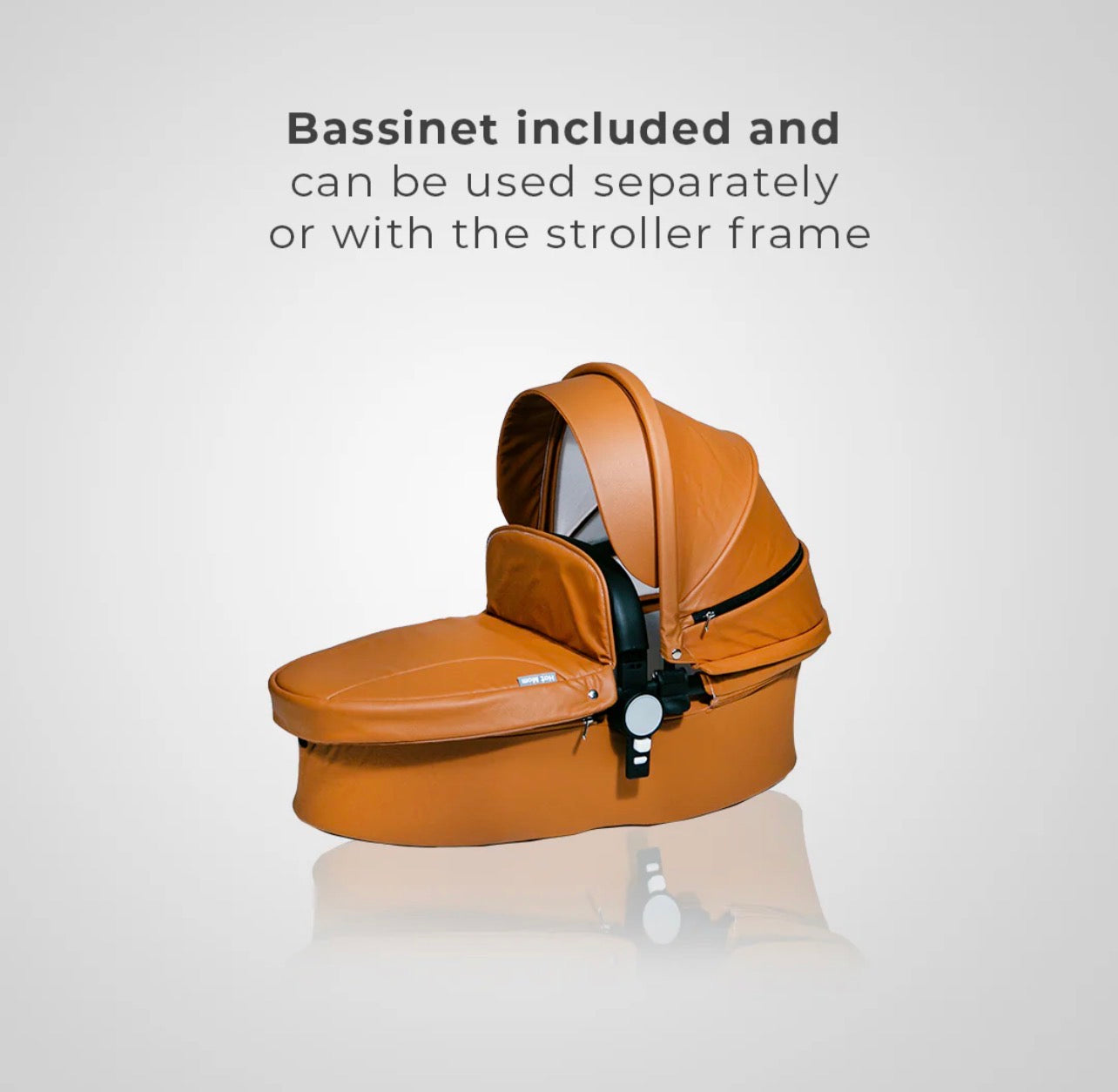 2 in 1 Leather Hot Mom Cocoon Stroller & Carry Cot Black