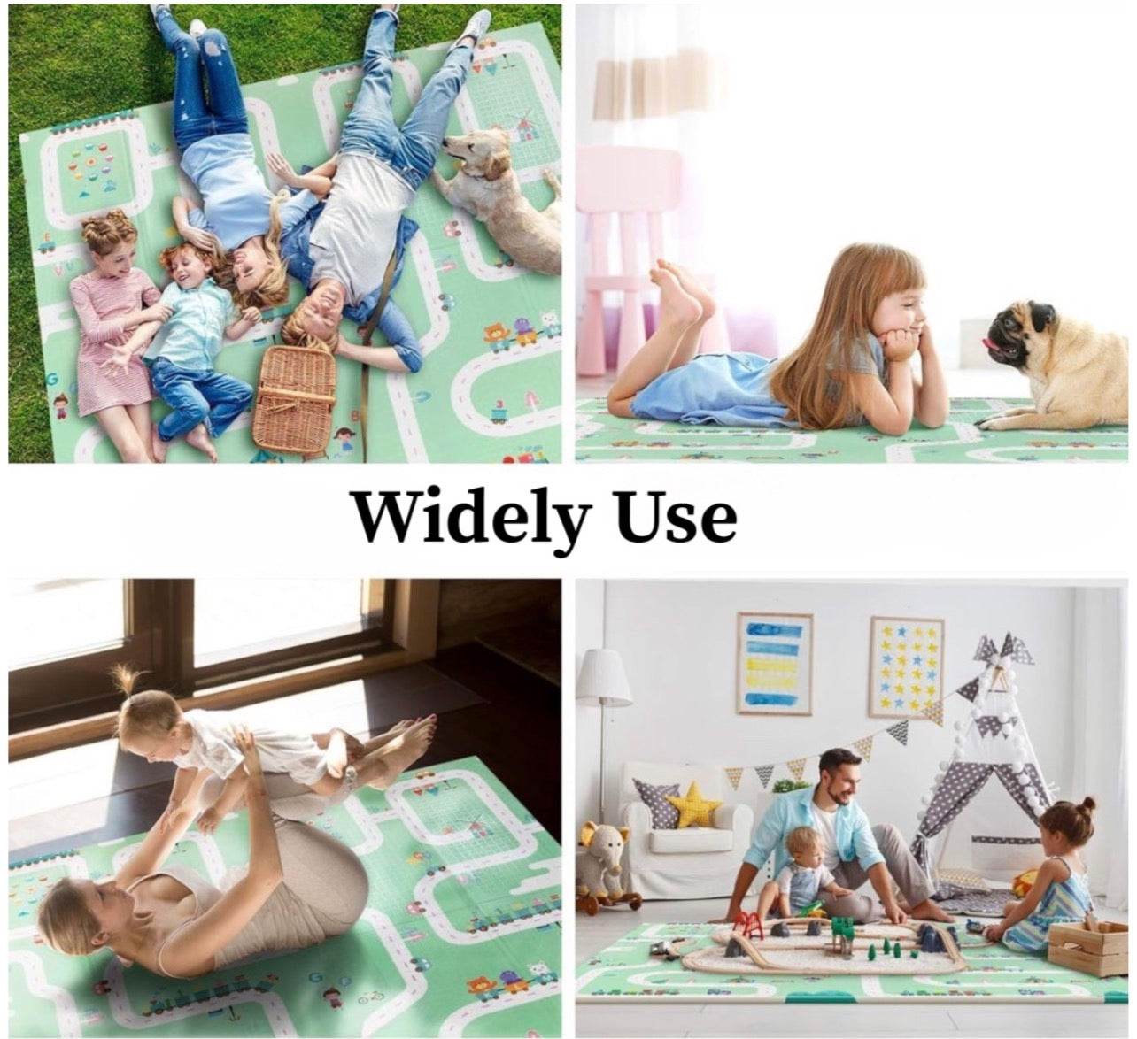 2 x 1.8m Foldable Waterproof Thick Foam Baby Play Mat (Park Theme)