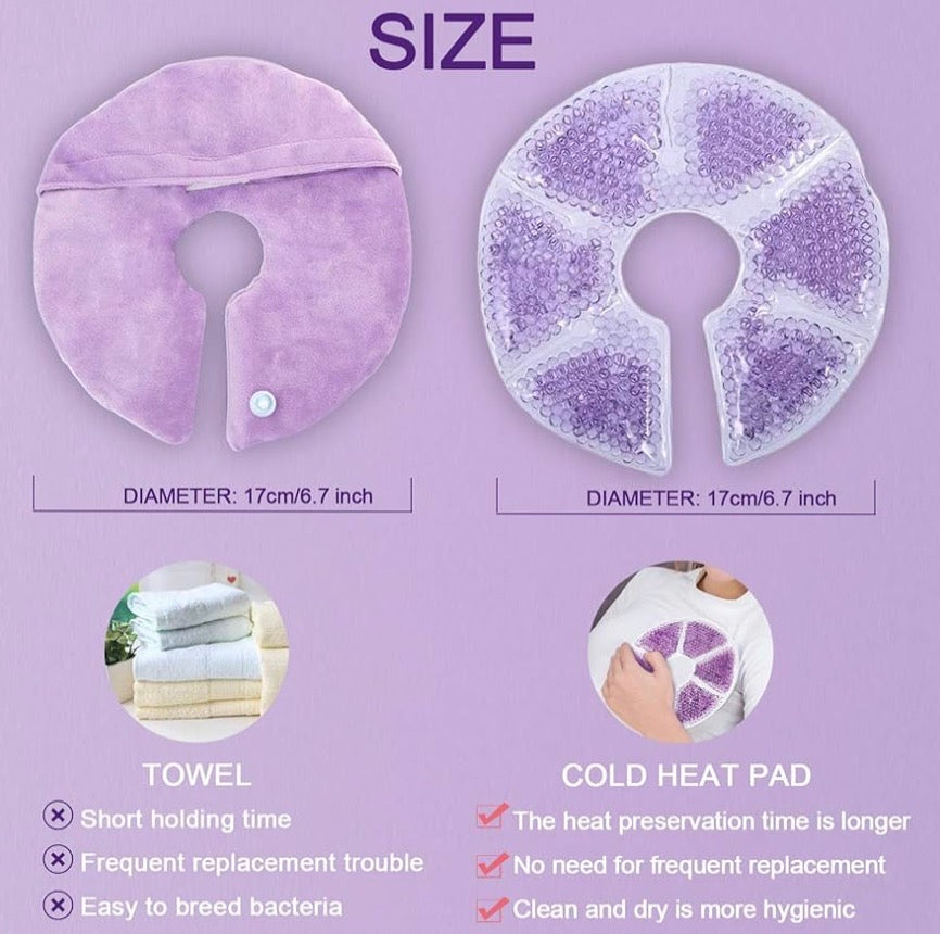 Breast Therapy Pads - Hot & Cold Gel Pads for Breastfeeding & Postpartum Recovery, Pain Relief for Mastitis & Engorgement