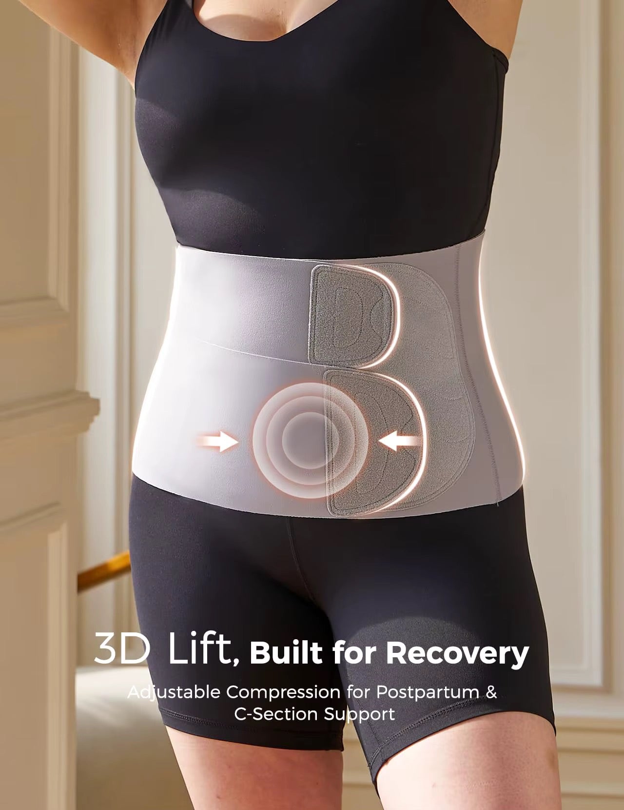 3D Lift Post-Surgical Belly Wrap for Organ Support and Healing Recovery Abdominal Binder
