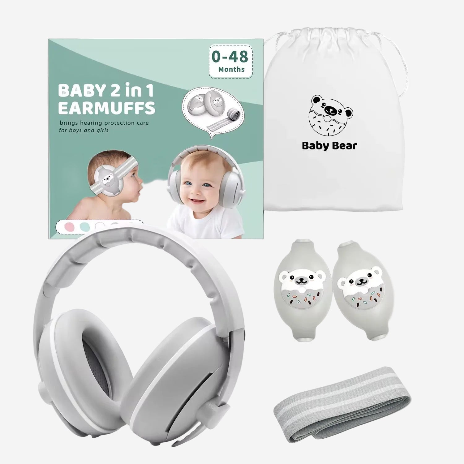 2 in 1 Baby Earmuffs