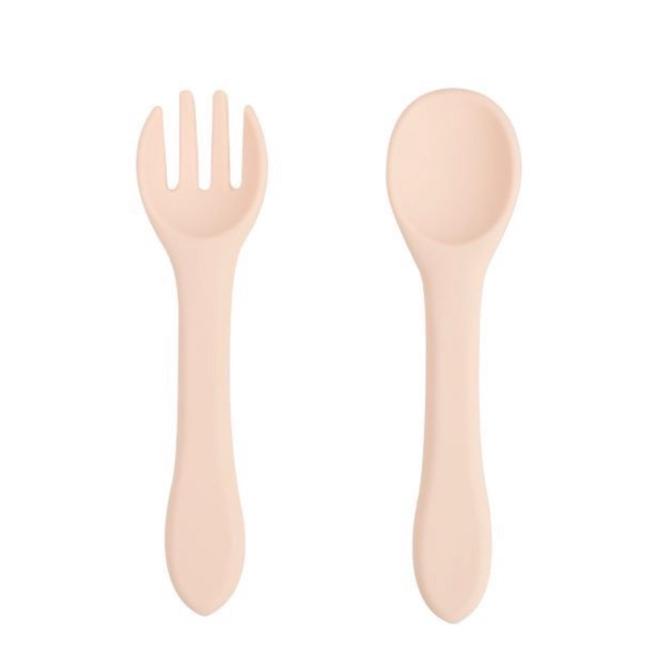 Silicone Spoon & Fork Beige