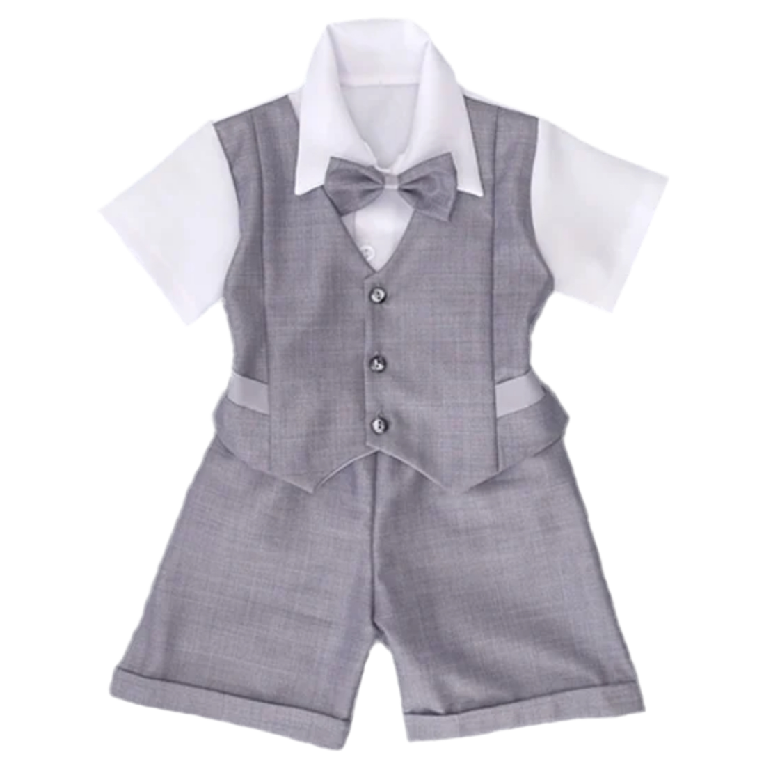 Grey Baptism Suit Short Sleeves