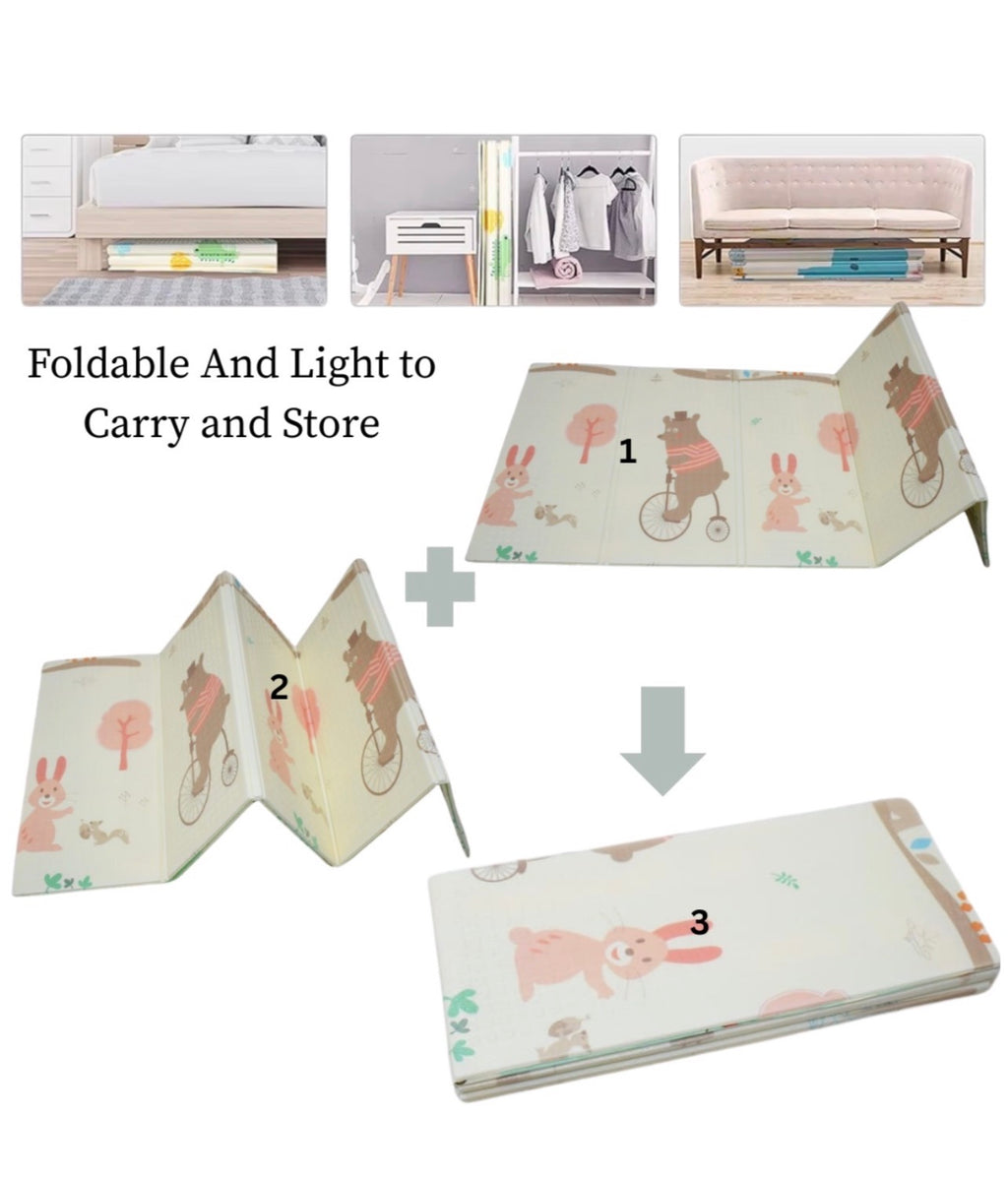 2 x 1.8m Foldable Waterproof Thick Foam Baby Play Mat (Park Theme)