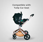 2 in 1 Leather Hot Mom Cocoon Stroller & Carry Cot Black