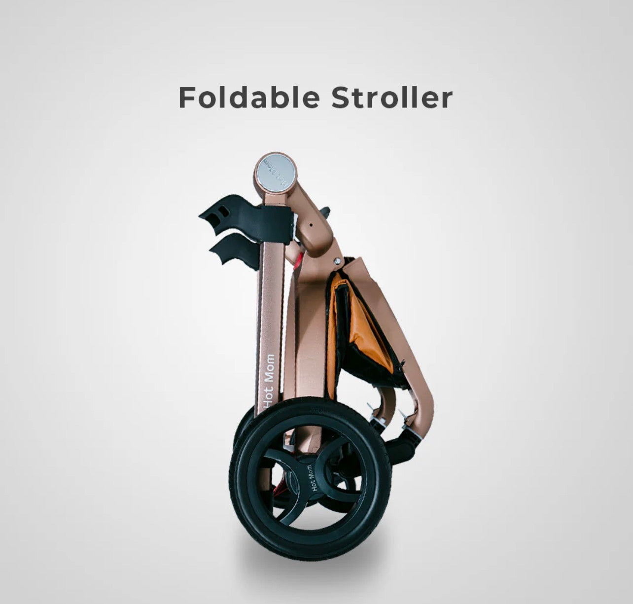 2 in 1 Leather Hot Mom Cocoon Stroller & Carry Cot Black