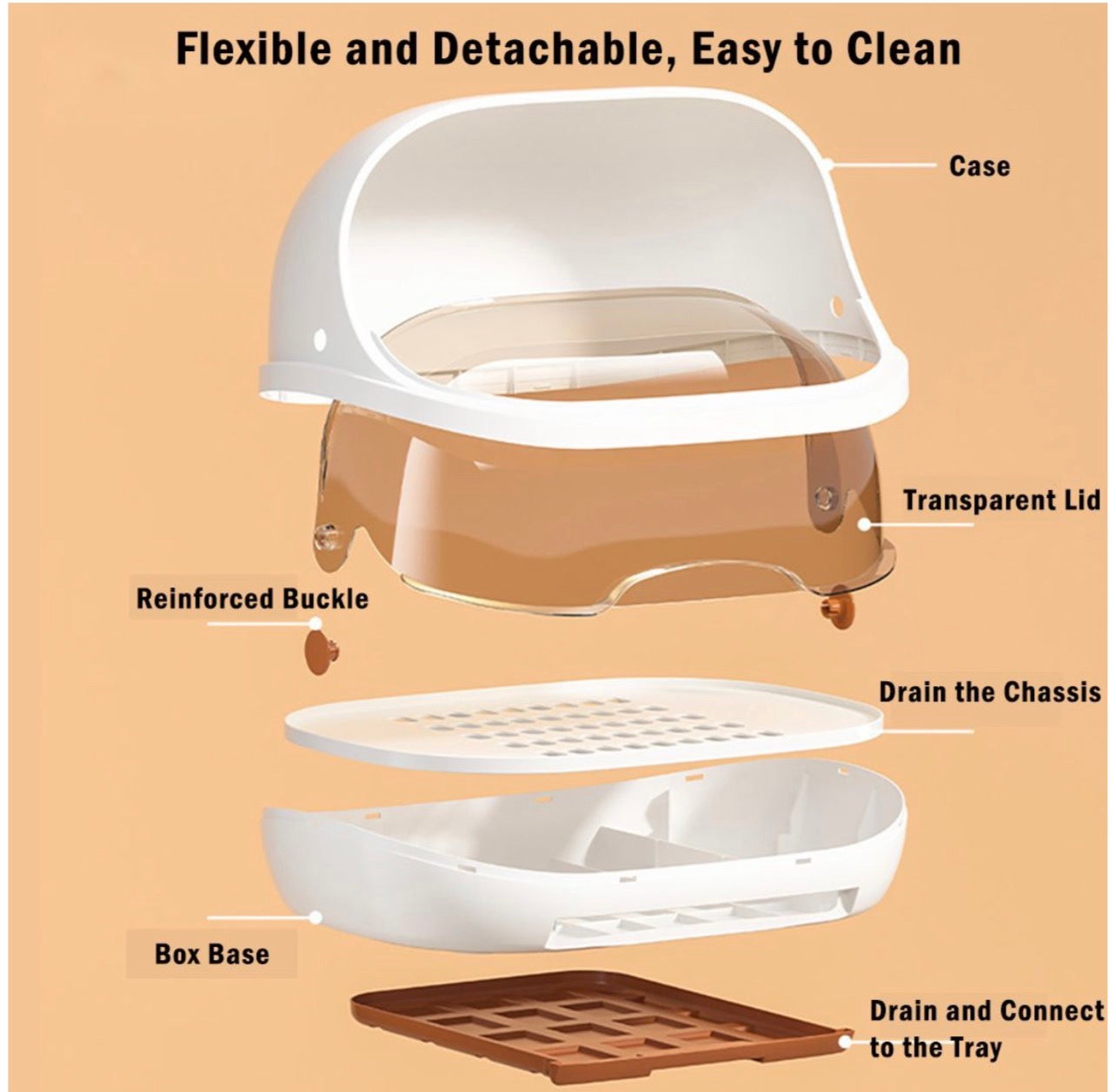 Baby Bottle Drying Rack Feeding Cutlery Storage Box Organizer with Cover