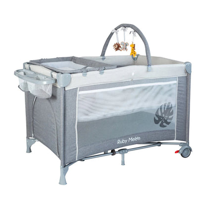 5 in 1 Belle Camp Cot - Slate - Nel's Babies & Kiddies