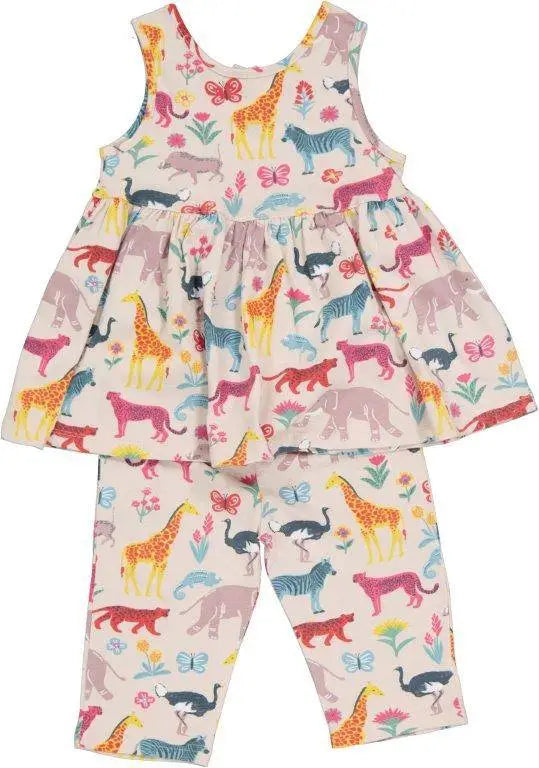 Girls Safari Animal Printed Suit