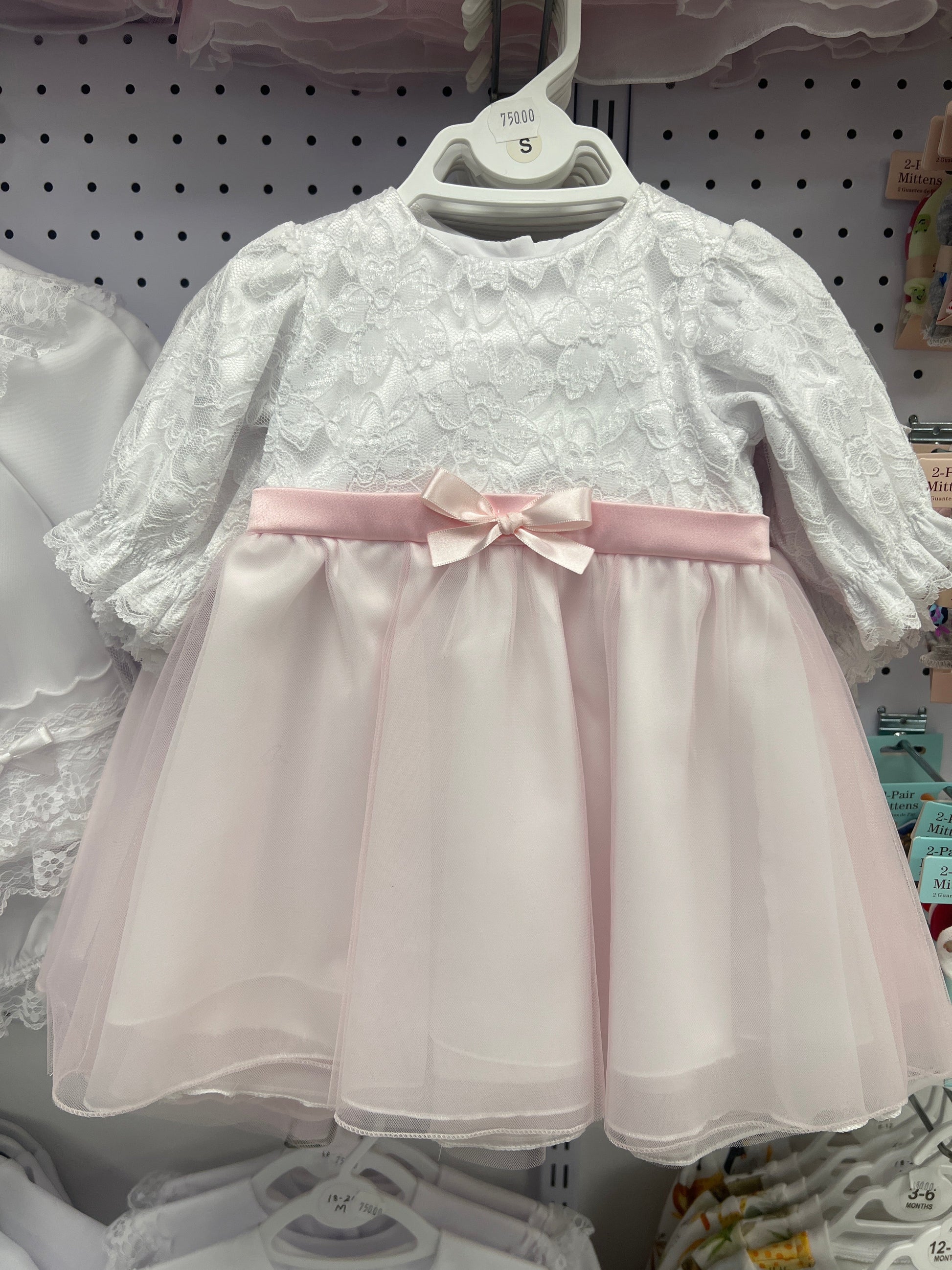 Pink Baptism Dress - Lace  Nel's Babies & Kiddies