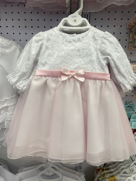Pink Baptism Dress - Lace  Nel's Babies & Kiddies