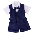 Baby Suit - Navy Blue Short Sleeves - Nel's Babies & Kiddies