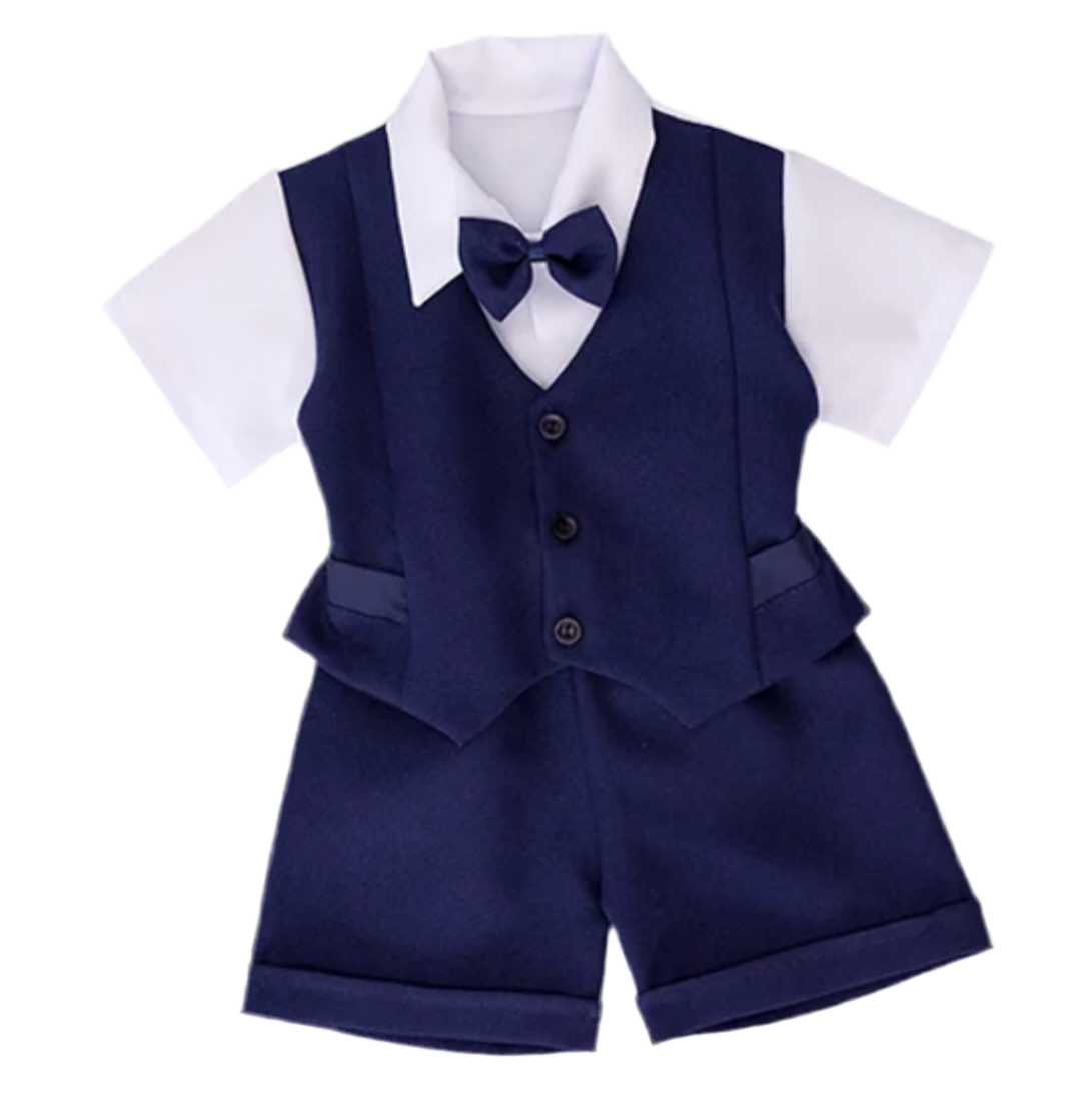 Baby Suit - Navy Blue Short Sleeves