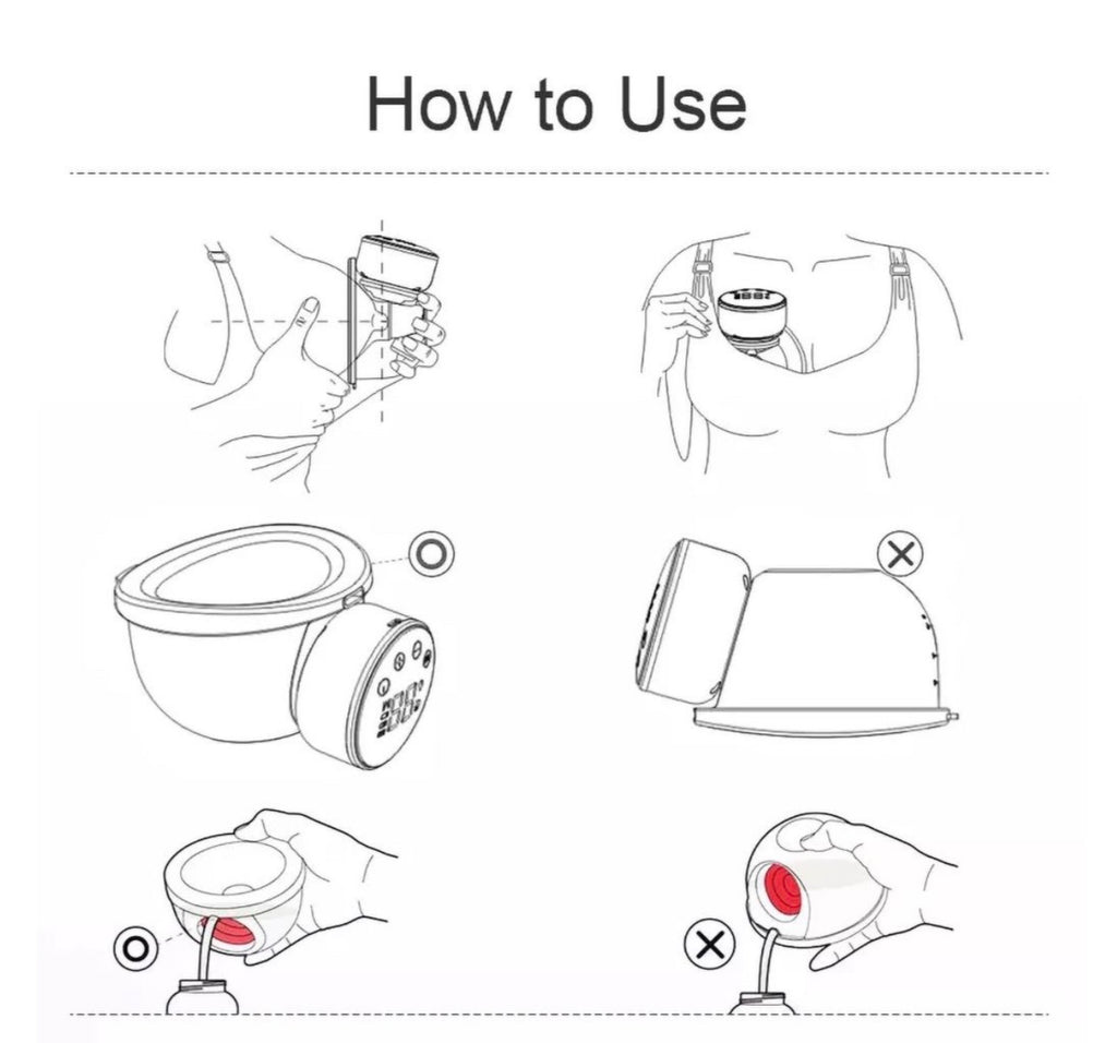 Electric Wearable Breast Pump Hands-Free &24 mm Flange&Cordless&LED Display