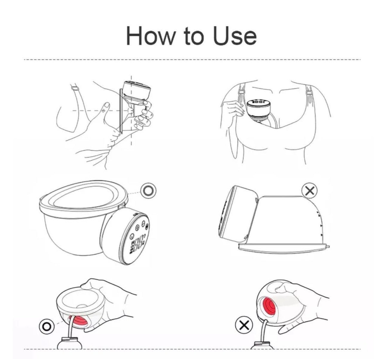 Electric Wearable Breast Pump Hands-Free &24 mm Flange&Cordless&LED Display