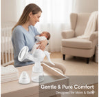 Comfortable Manual Breast Pump with Bottle & Teat - White