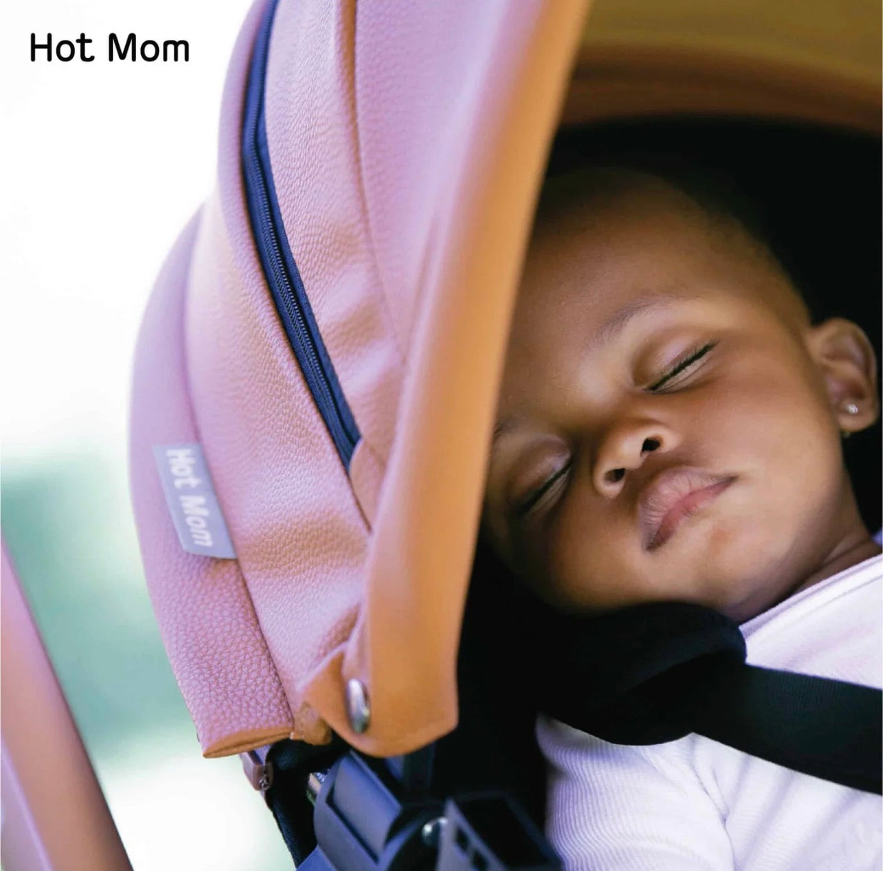 2 in 1 Leather Hot Mom Cocoon Stroller & Carry Cot Black