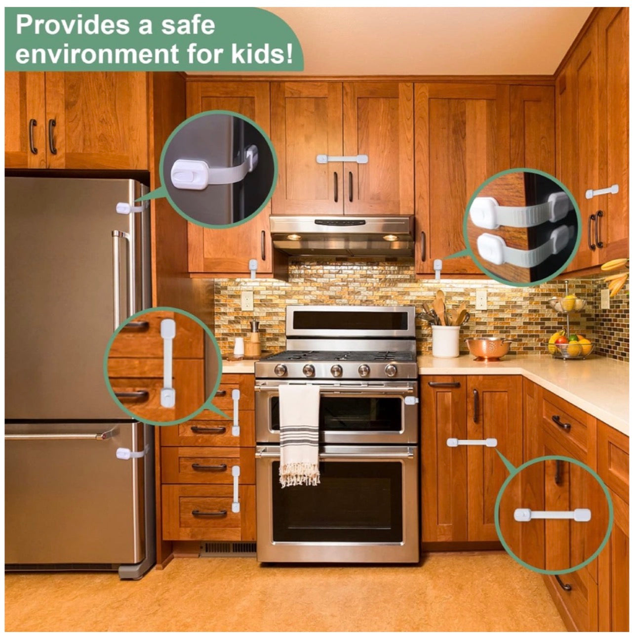 10 pcs Baby Locks Child Safety Strap Locks Easy to Use No Screw & Magnet