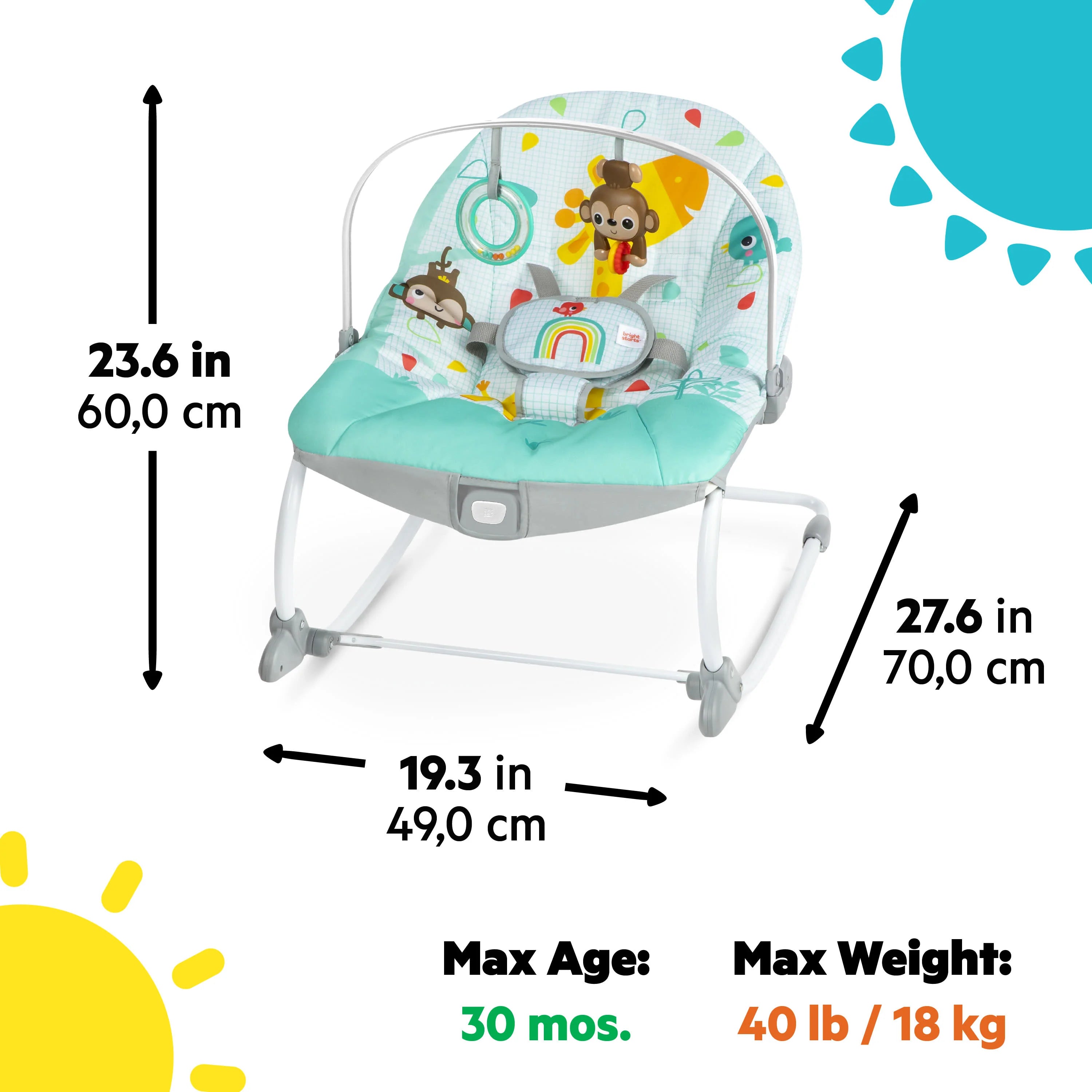 Infant to Toddler Rocker with Vibrations x2 - 0 to 30 Months