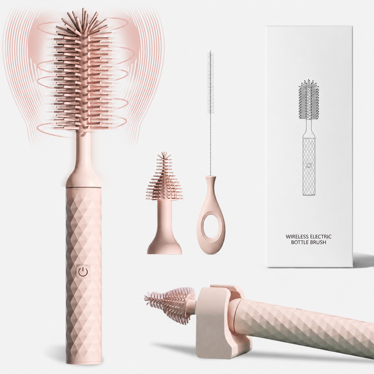 Portable 3-in-1 Electric Silicone Bottle Brush